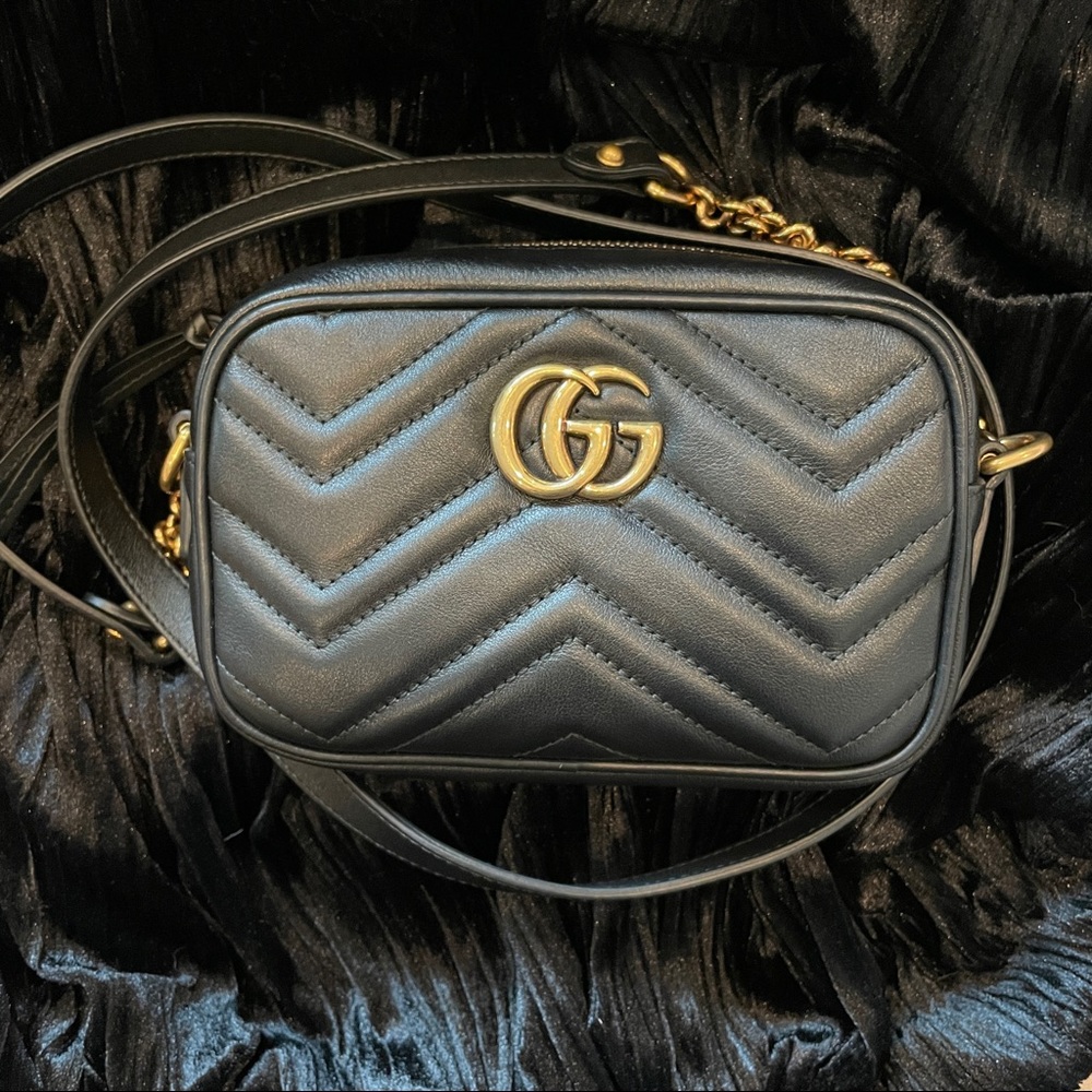 NWOT Gucci Marmont Matalassé Mini Bag in Black